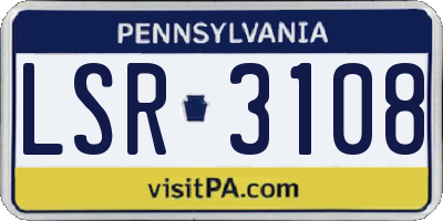 PA license plate LSR3108