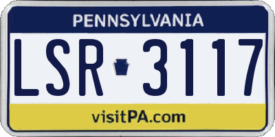 PA license plate LSR3117