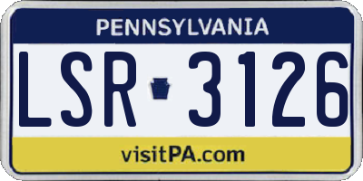 PA license plate LSR3126