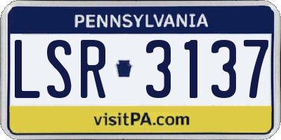PA license plate LSR3137