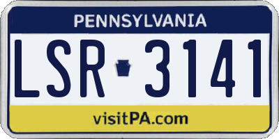 PA license plate LSR3141