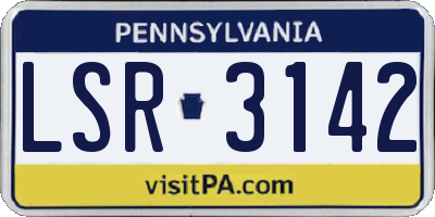 PA license plate LSR3142