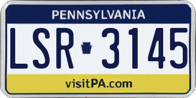 PA license plate LSR3145