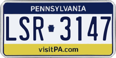 PA license plate LSR3147