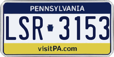 PA license plate LSR3153