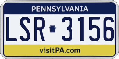 PA license plate LSR3156