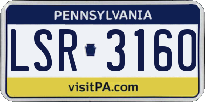 PA license plate LSR3160