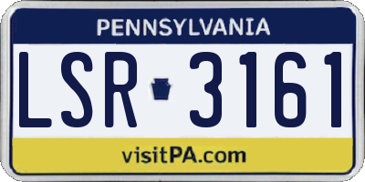 PA license plate LSR3161
