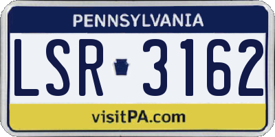 PA license plate LSR3162