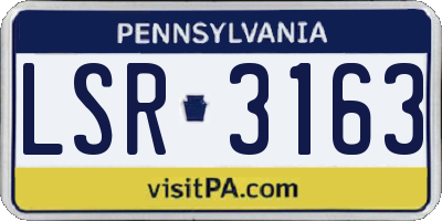 PA license plate LSR3163