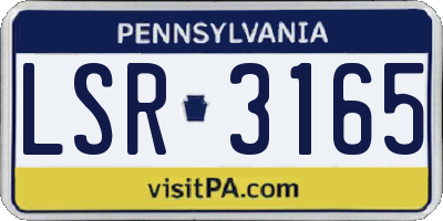 PA license plate LSR3165