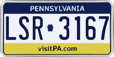 PA license plate LSR3167
