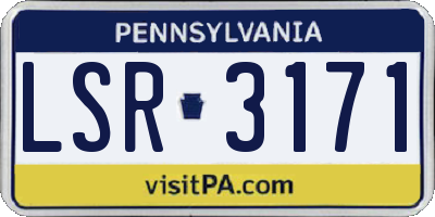 PA license plate LSR3171