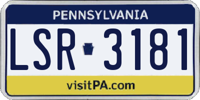 PA license plate LSR3181