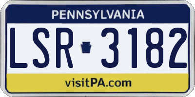 PA license plate LSR3182