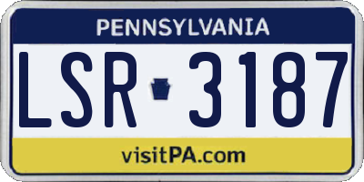 PA license plate LSR3187