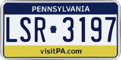 PA license plate LSR3197