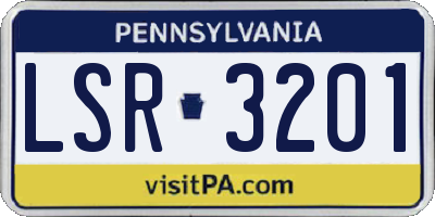 PA license plate LSR3201