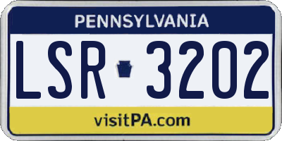 PA license plate LSR3202