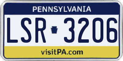 PA license plate LSR3206