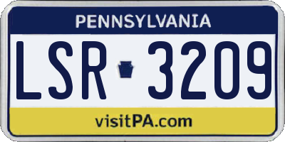 PA license plate LSR3209