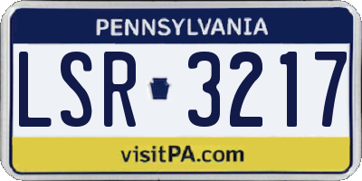 PA license plate LSR3217