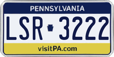 PA license plate LSR3222