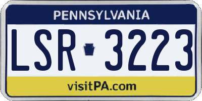PA license plate LSR3223