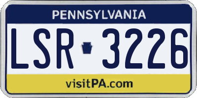 PA license plate LSR3226