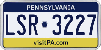 PA license plate LSR3227