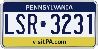 PA license plate LSR3231