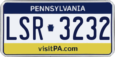 PA license plate LSR3232