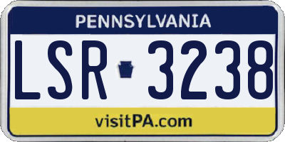 PA license plate LSR3238