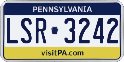 PA license plate LSR3242