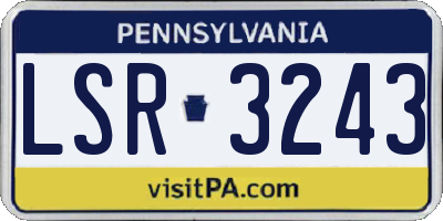 PA license plate LSR3243