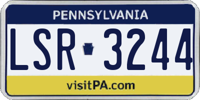 PA license plate LSR3244