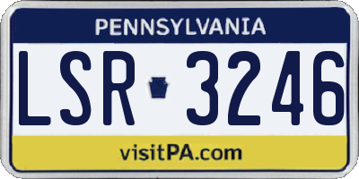 PA license plate LSR3246