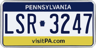 PA license plate LSR3247