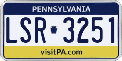 PA license plate LSR3251