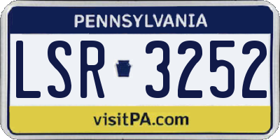 PA license plate LSR3252