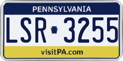 PA license plate LSR3255