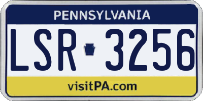 PA license plate LSR3256