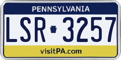 PA license plate LSR3257