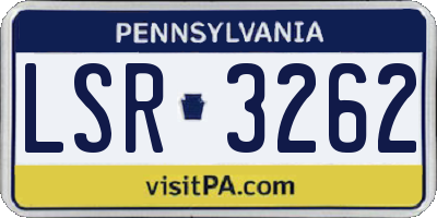 PA license plate LSR3262