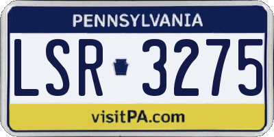 PA license plate LSR3275