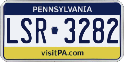 PA license plate LSR3282