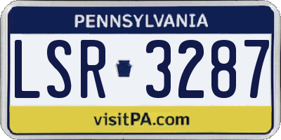 PA license plate LSR3287