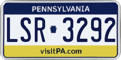 PA license plate LSR3292
