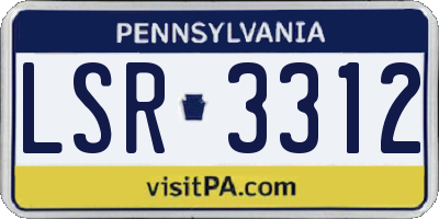 PA license plate LSR3312