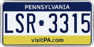 PA license plate LSR3315